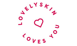 The words "LovelySkin Loves You" in a circle around a heart.