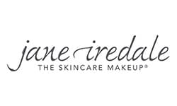 Black font on a white background reads "Jane Iredale" in italics and "The skincare makeup" in all caps.
